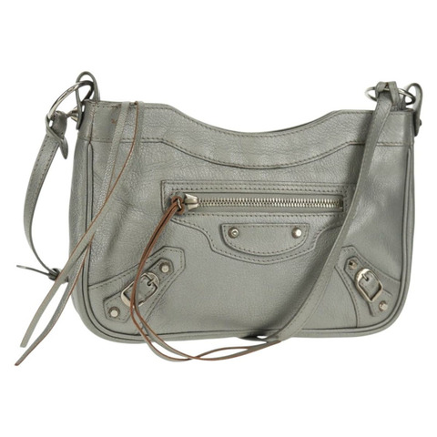 BALENCIAGA The Hip 單肩包 皮革 銀色 242803 正品 163625V