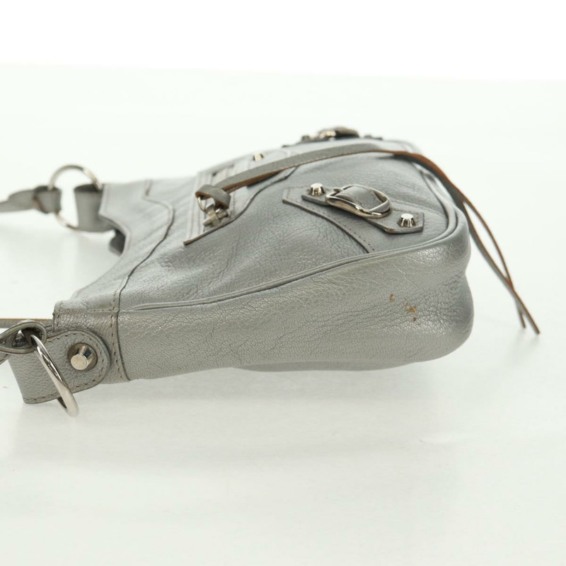【日本直送】BALENCIAGA The Hip 單肩包 皮革 銀色 242803 正品 163625V-2