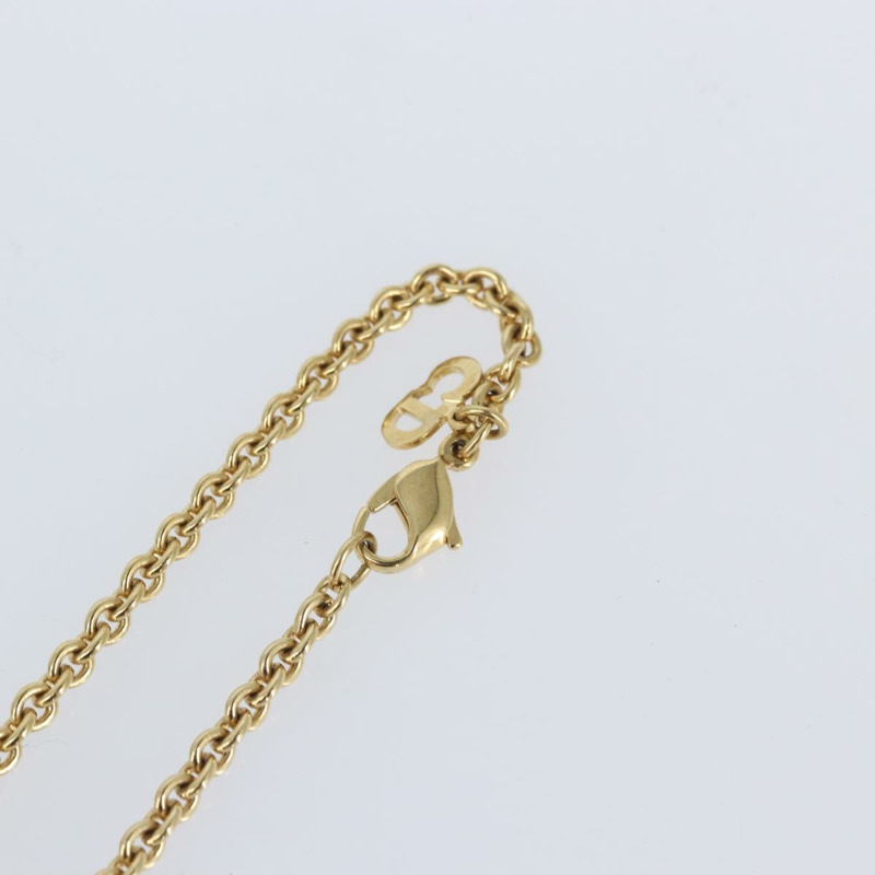 【日本直送】Christian Dior 水晶項鍊 金屬金 Auth mr1949-7