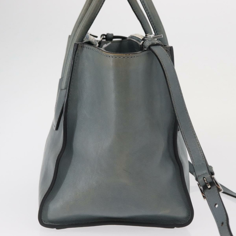 【日本直送】PRADA 手提包 Safiano 皮革 2way Gray Silver Auth 164520-3