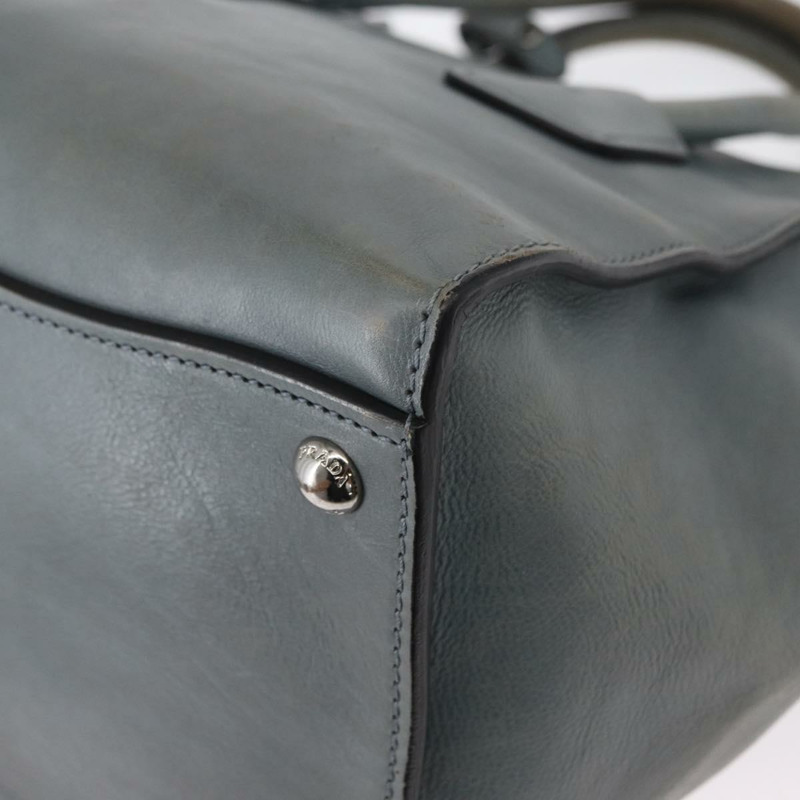 【日本直送】PRADA 手提包 Safiano 皮革 2way Gray Silver Auth 164520-9