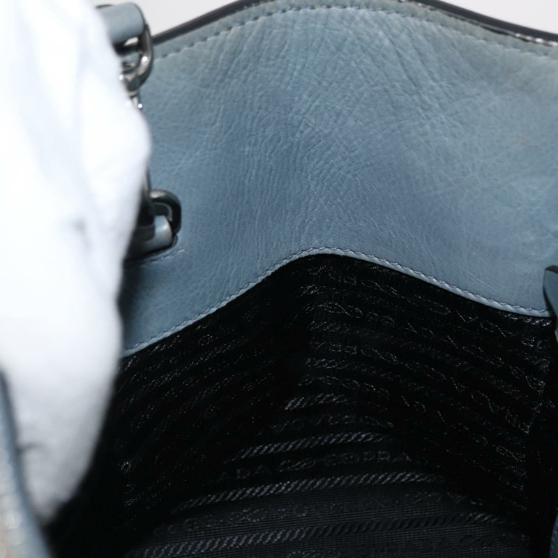 【日本直送】PRADA 手提包 Safiano 皮革 2way Gray Silver Auth 164520-21