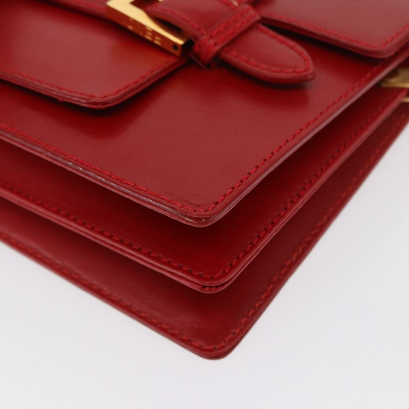 【日本直送】FENDI 紅色金色皮革肩背包 正品 164525V-13