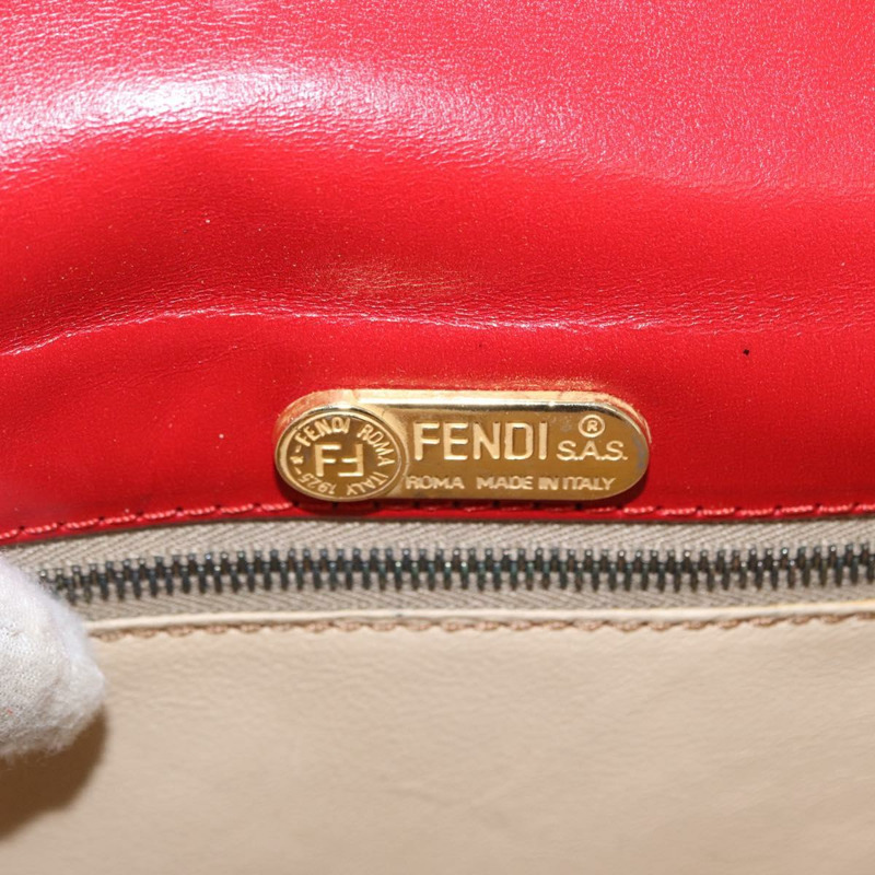【日本直送】FENDI 紅色金色皮革肩背包 正品 164525V-17