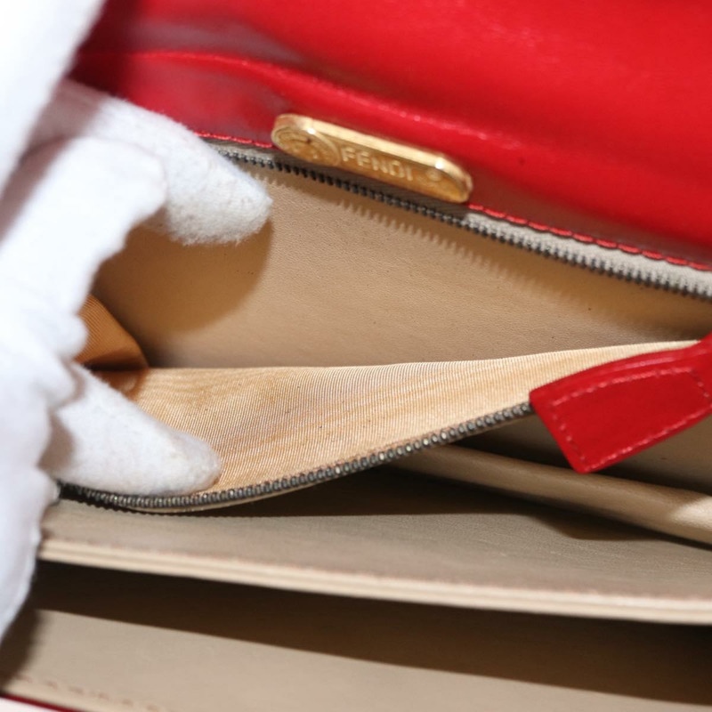 【日本直送】FENDI 紅色金色皮革肩背包 正品 164525V-24