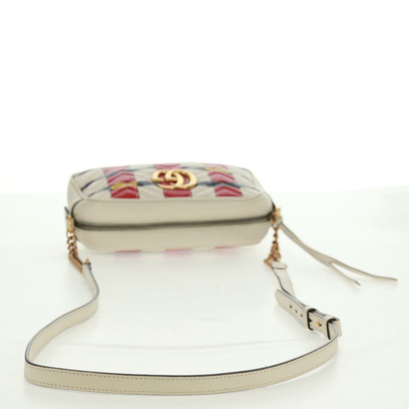 【日本直送】GUCCI 白色金色皮革單肩包 447632 正品 164482V-6