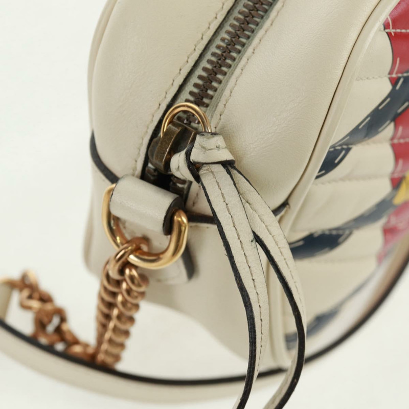 【日本直送】GUCCI 白色金色皮革單肩包 447632 正品 164482V-8