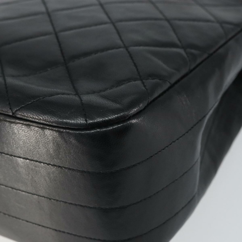 【日本直送】香奈兒鏈絎縫單肩包 羊皮 黑色 金色 CC 標誌 Auth bs32365-14