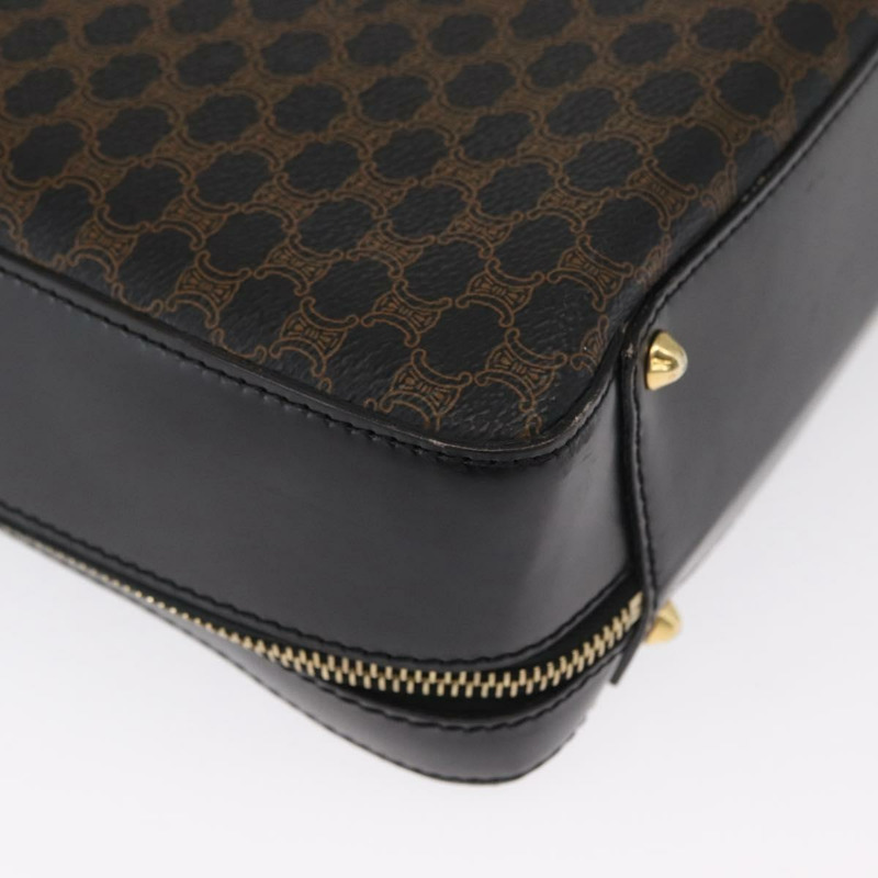 【日本直送】CELINE Macadam帆布手提包 PVC皮革 2way 黑色金色 Auth 164759V-17