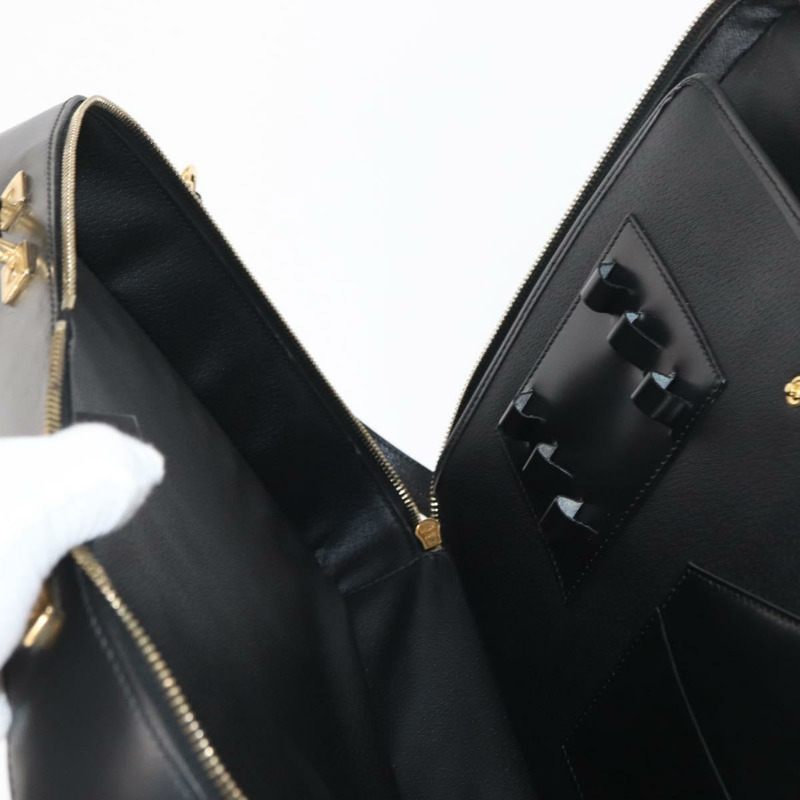 【日本直送】CELINE Macadam帆布手提包 PVC皮革 2way 黑色金色 Auth 164759V-20