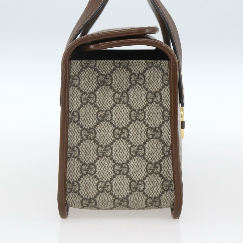【日本直送】GUCCI GG Supreme 馬銜扣手提包 PVC 金色 米色 627323 正品 ka1576M-2