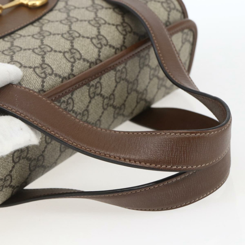 【日本直送】GUCCI GG Supreme 馬銜扣手提包 PVC 金色 米色 627323 正品 ka1576M-6