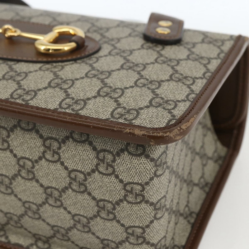 【日本直送】GUCCI GG Supreme 馬銜扣手提包 PVC 金色 米色 627323 正品 ka1576M-8