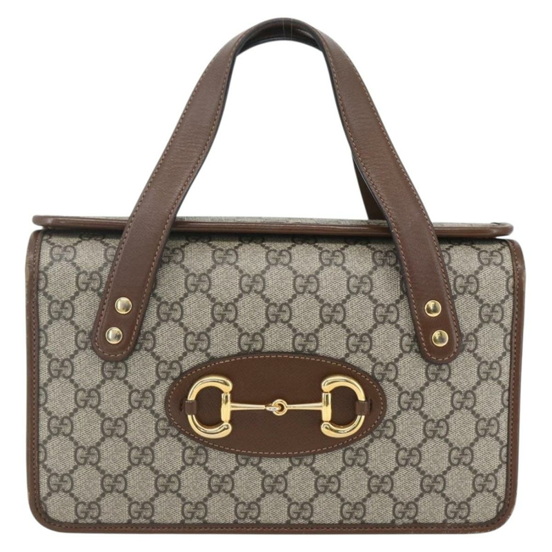 【日本直送】GUCCI GG Supreme 馬銜扣手提包 PVC 金色 米色 627323 正品 ka1576M-12
