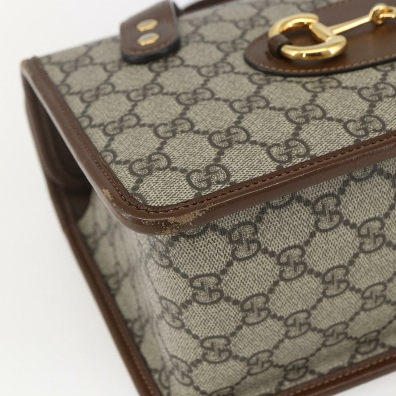 【日本直送】GUCCI GG Supreme 馬銜扣手提包 PVC 金色 米色 627323 正品 ka1576M-13
