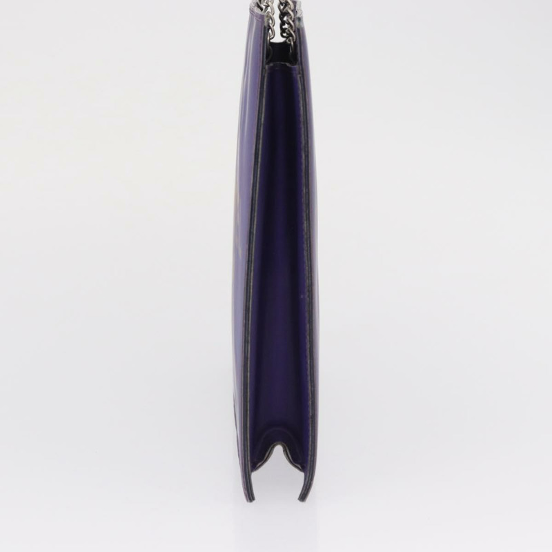 【日本直送】香奈兒全息COCO標誌鏈單肩包，紫色銀色雙C標誌乙烯基材質，正品編號165896-3