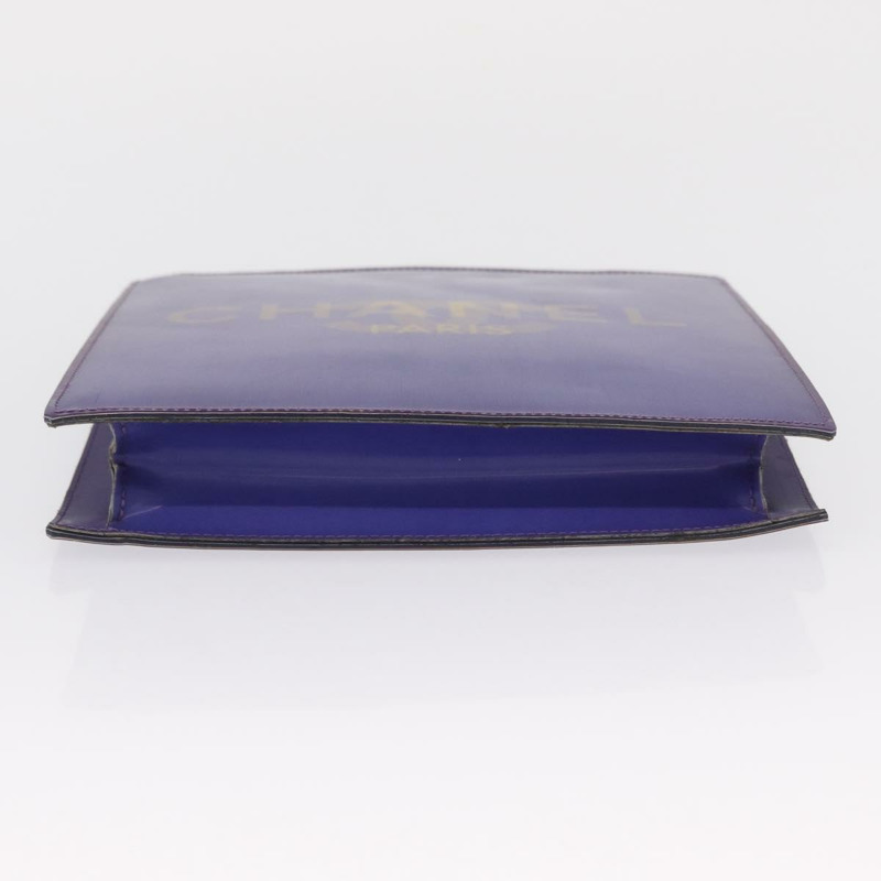 【日本直送】香奈兒全息COCO標誌鏈單肩包，紫色銀色雙C標誌乙烯基材質，正品編號165896-4