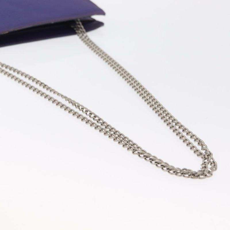 【日本直送】香奈兒全息COCO標誌鏈單肩包，紫色銀色雙C標誌乙烯基材質，正品編號165896-6