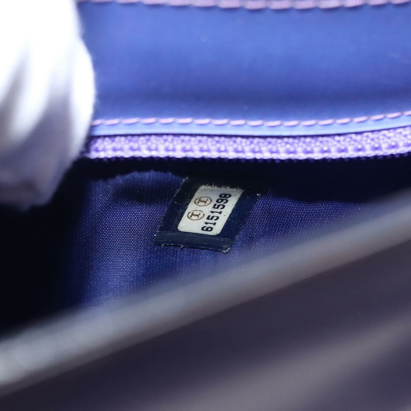 【日本直送】香奈兒全息COCO標誌鏈單肩包，紫色銀色雙C標誌乙烯基材質，正品編號165896-10