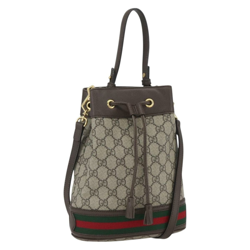 【日本直送】GUCCI GG Supreme Web Sherry Line Ophidia 手提包 PVC 兩用米色 550621 正品 ka1592M-0
