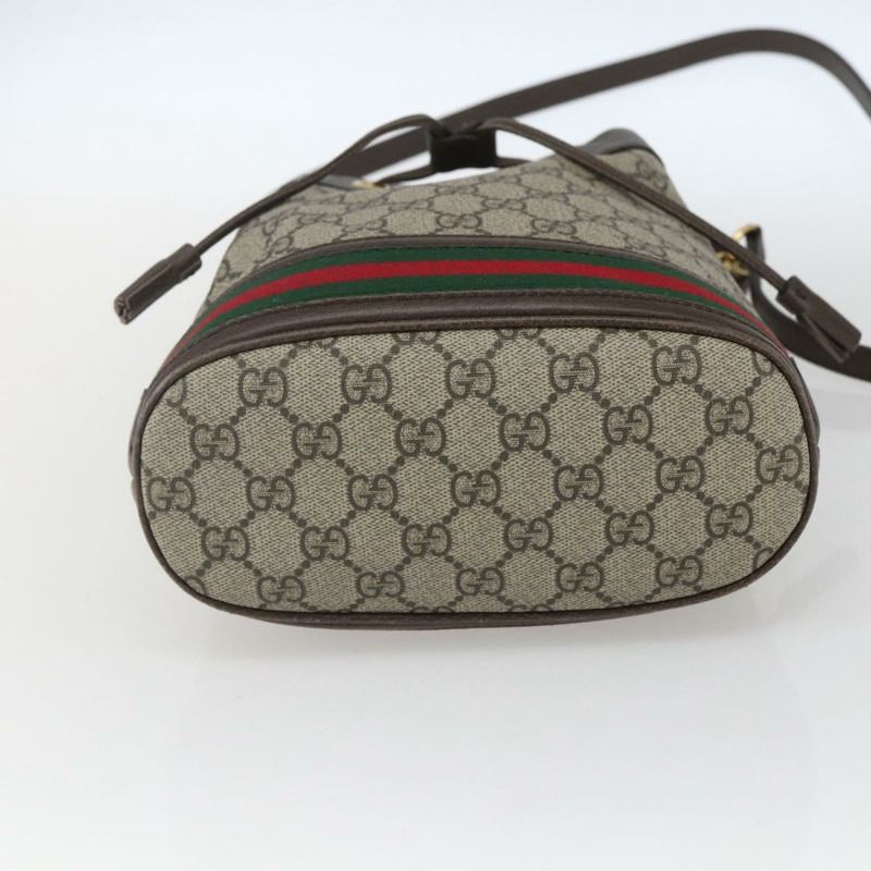 【日本直送】GUCCI GG Supreme Web Sherry Line Ophidia 手提包 PVC 兩用米色 550621 正品 ka1592M-4