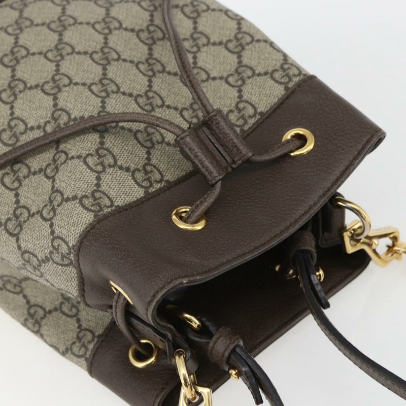 【日本直送】GUCCI GG Supreme Web Sherry Line Ophidia 手提包 PVC 兩用米色 550621 正品 ka1592M-5