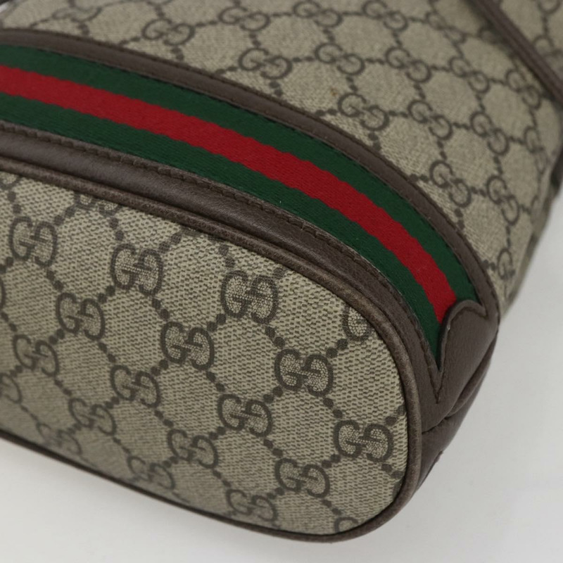 【日本直送】GUCCI GG Supreme Web Sherry Line Ophidia 手提包 PVC 兩用米色 550621 正品 ka1592M-8