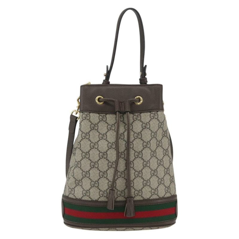 【日本直送】GUCCI GG Supreme Web Sherry Line Ophidia 手提包 PVC 兩用米色 550621 正品 ka1592M-12