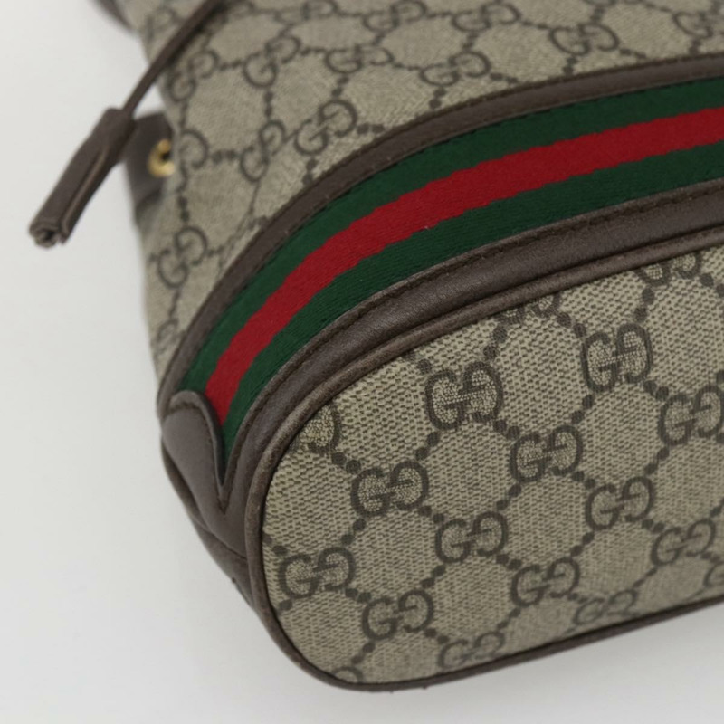 【日本直送】GUCCI GG Supreme Web Sherry Line Ophidia 手提包 PVC 兩用米色 550621 正品 ka1592M-15