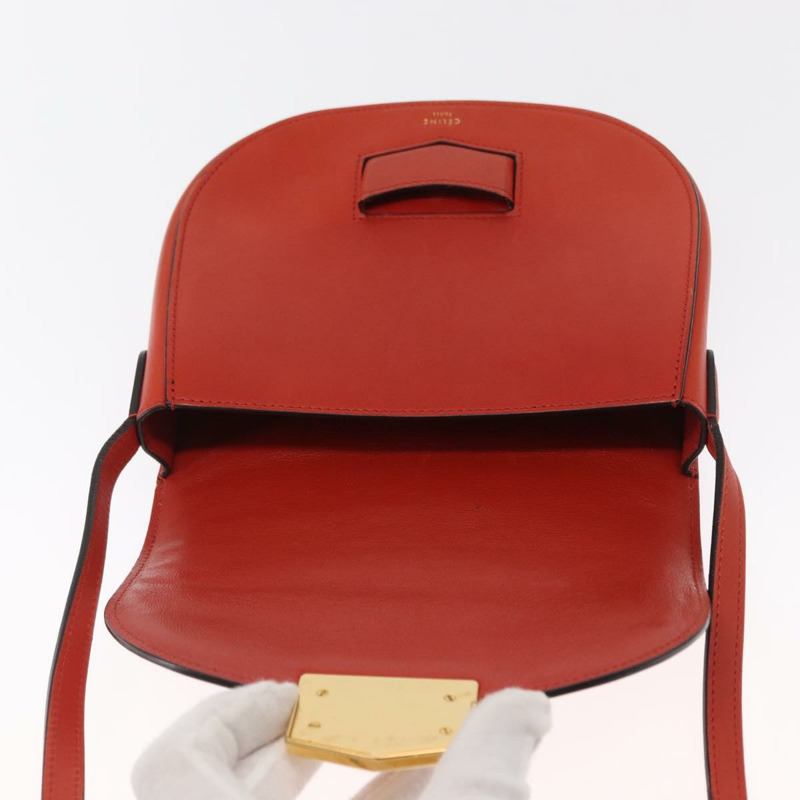 【日本直送】CELINE 橘色金色皮革肩背包 正品 ka1547-9