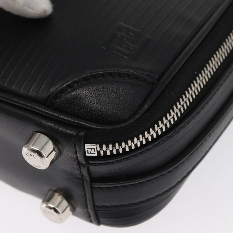 【日本直送】FENDI 旅行迷你包手提包真皮兩用黑色銀色正品 ka1501M-15