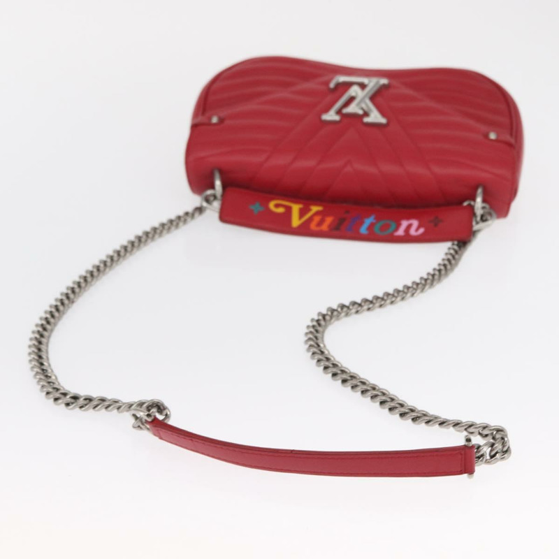 【日本直送】路易威登 New Wave 鏈條包 MM 皮革兩用紅色 M51943 LV 正品 ka1578SAM-7