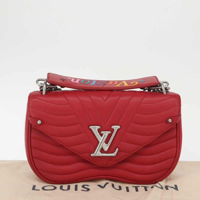 【日本直送】路易威登 New Wave 鏈條包 MM 皮革兩用紅色 M51943 LV 正品 ka1578SAM-11