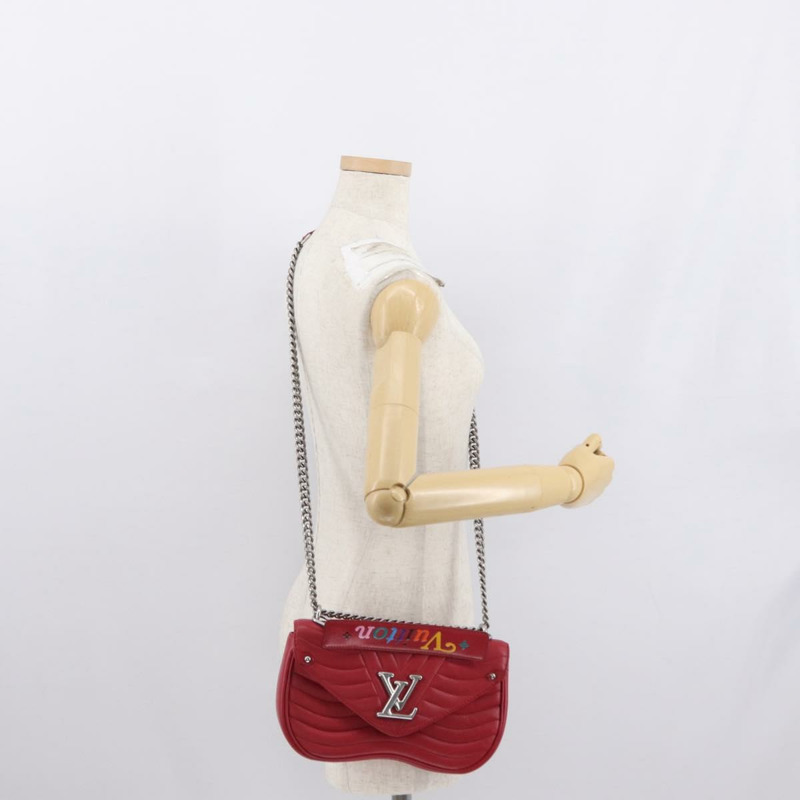 【日本直送】路易威登 New Wave 鏈條包 MM 皮革兩用紅色 M51943 LV 正品 ka1578SAM-24