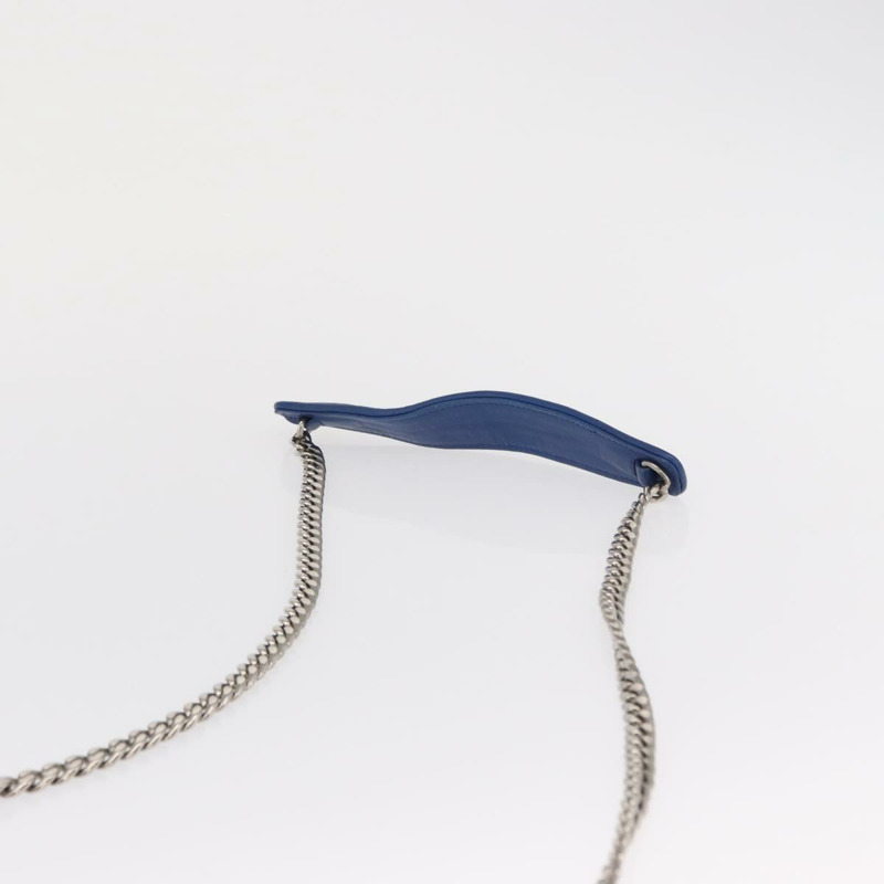 【日本直送】Miu Miu Matelasse 鏈條單肩包 皮革 藍色 銀色 正品 ka1528V-13