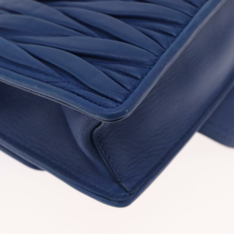 【日本直送】Miu Miu Matelasse 鏈條單肩包 皮革 藍色 銀色 正品 ka1528V-15