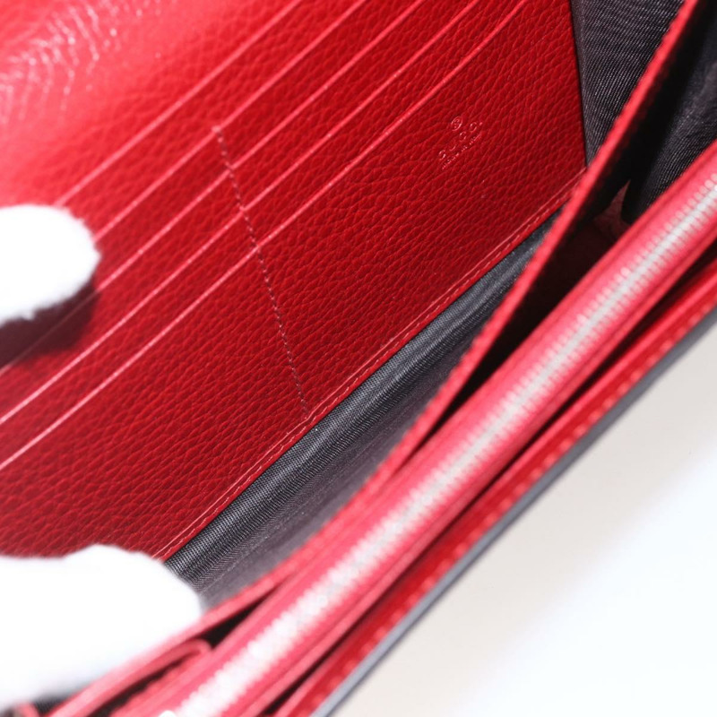 【日本直送】GUCCI Dionysus 鏈條皮夾 皮革 紅色 401231 正品 ka1510M-20