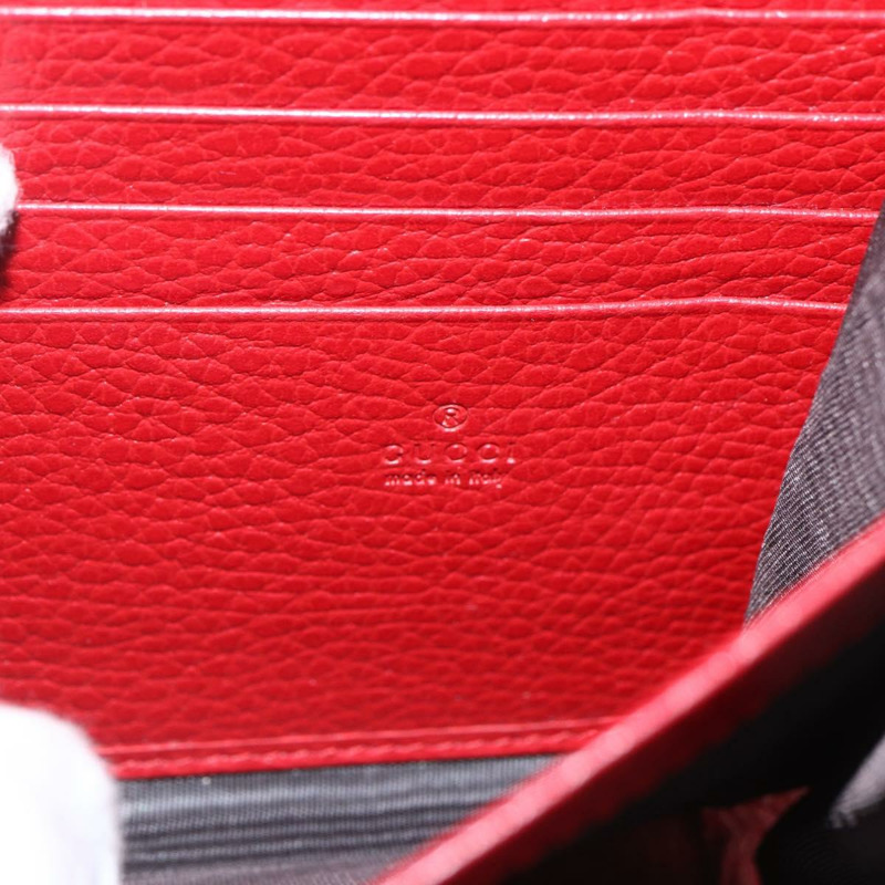 【日本直送】GUCCI Dionysus 鏈條皮夾 皮革 紅色 401231 正品 ka1510M-25