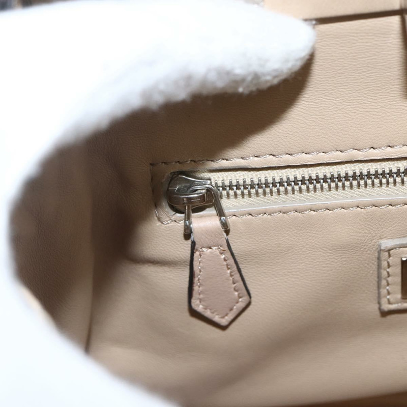 【日本直送】FENDI 迷你 Peek A Boo 手提包 皮革 兩用 米色 銀色 正品 ka1516M-19