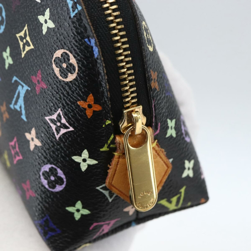 【日本直送】路易威登 Multicolor Pochette 化妝包 黑色 M47355 LV Auth 165735V-7