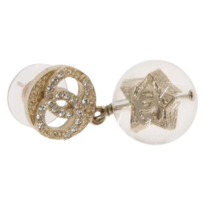 【日本直送】香奈兒 COCO 標誌穿孔耳環 金屬金色 CC Auth ka1574-1