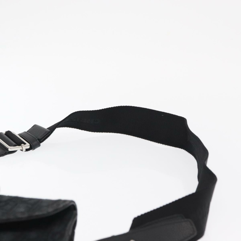 【日本直送】Christian Dior Oblique Trotter帆布馬鞍包 黑色銀色 正品 ka1589M-7
