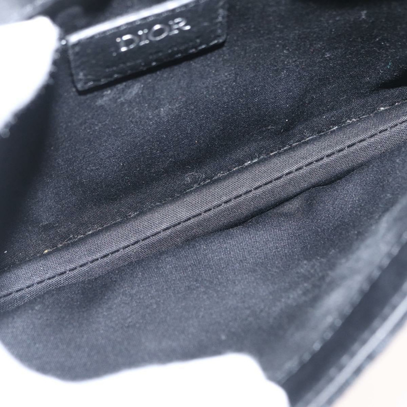 【日本直送】Christian Dior Oblique Trotter帆布馬鞍包 黑色銀色 正品 ka1589M-10