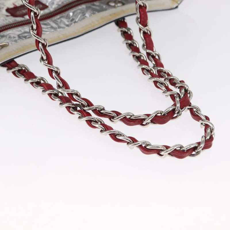 【日本直送】香奈兒 Choco Bar 鏈條手提包 No5 帆布海軍藍銀色 CC Auth 164674V-6