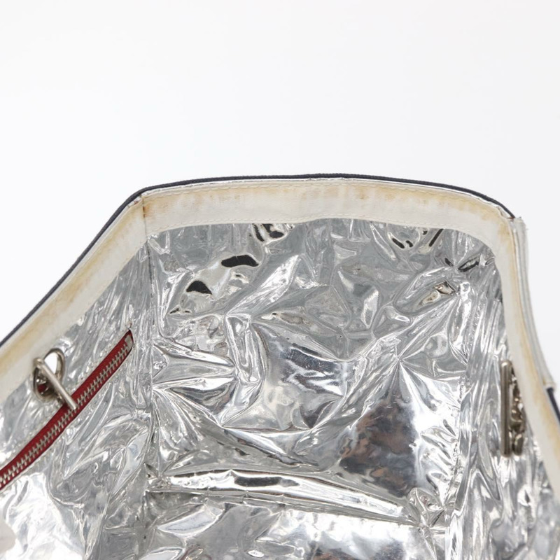 【日本直送】香奈兒 Choco Bar 鏈條手提包 No5 帆布海軍藍銀色 CC Auth 164674V-19