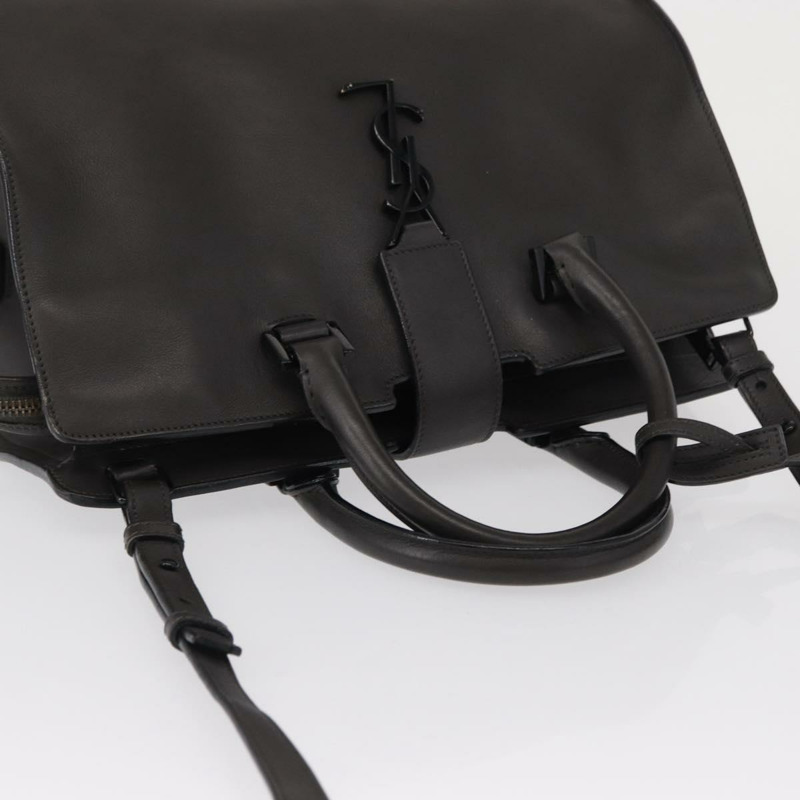 【日本直送】SAINT LAURENT 手提包 皮革 2way 灰色 Auth ka1529V-5