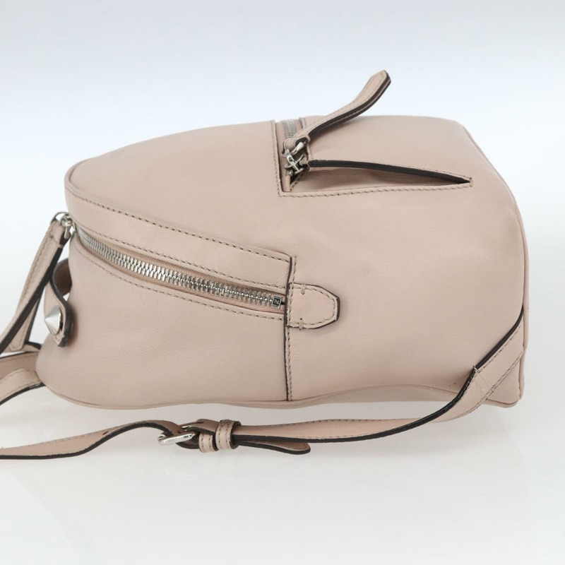 【日本直送】FENDI By The Way 雙肩包，皮革，米色/銀色，正品 ka1520M-2