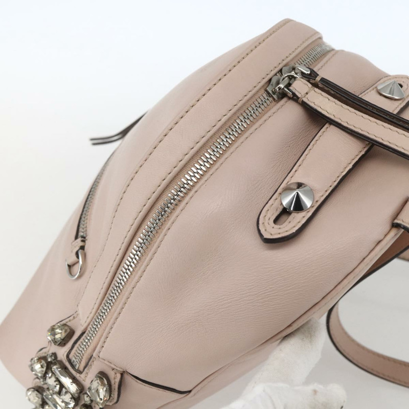 【日本直送】FENDI By The Way 雙肩包，皮革，米色/銀色，正品 ka1520M-5