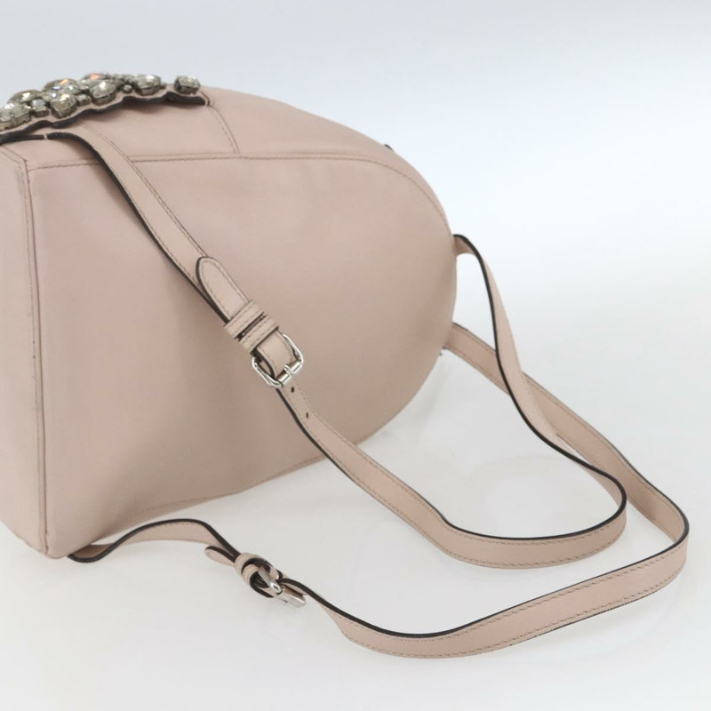 【日本直送】FENDI By The Way 雙肩包，皮革，米色/銀色，正品 ka1520M-8