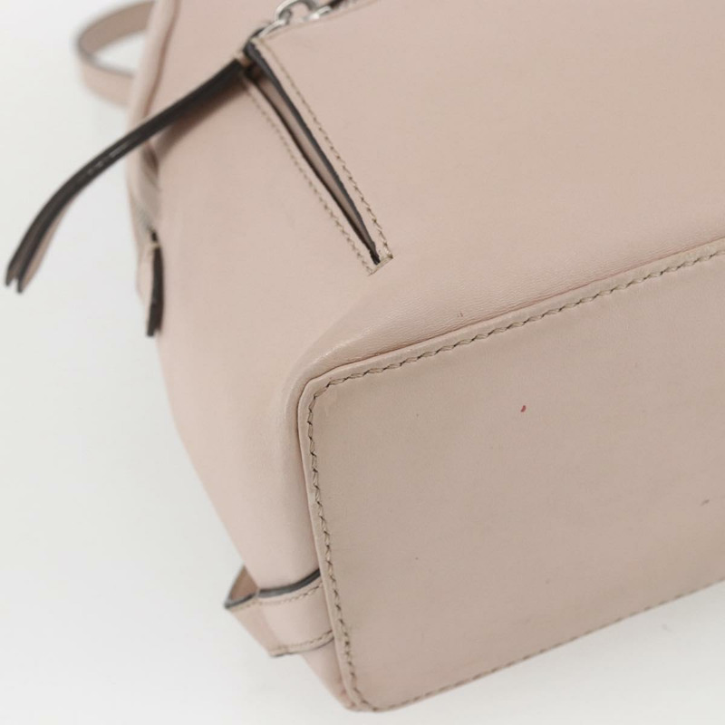 【日本直送】FENDI By The Way 雙肩包，皮革，米色/銀色，正品 ka1520M-15